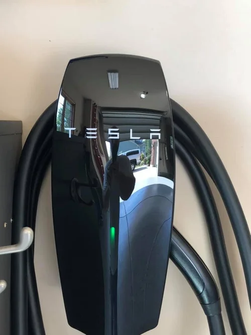 Tesla wall connector installed for home EV charging